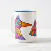 Tasse 2 Couleurs Réunion du comité d'effacement sec des oiseaux (Devant gauche)