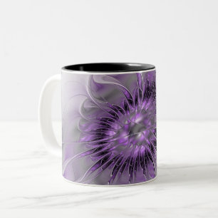 Tasse 2 Couleurs Rêve de fleur de lavande Art fractal abstrait mode