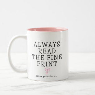 Tasse 2 Couleurs Révélation de grossesse : lisez toujours les petit