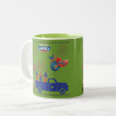 Tasse 2 Couleurs Rêves de feu d'artifice de liberté vert (Devant gauche)