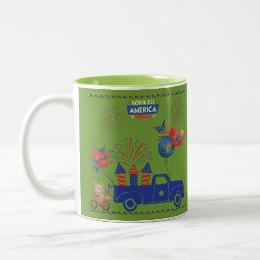 Tasse 2 Couleurs Rêves de feu d'artifice de liberté vert (Gauche)