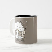 Tasse 2 Couleurs Rêvez dans le Réalité-Petit garçon, grand logo de (Devant gauche)