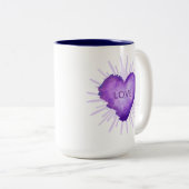 Tasse 2 Couleurs Révolution violette avec AMOUR (Devant droit)