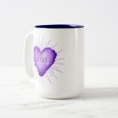 Tasse 2 Couleurs Révolution violette avec AMOUR (Devant gauche)