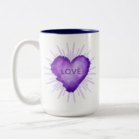 Tasse 2 Couleurs Révolution violette avec AMOUR (Gauche)