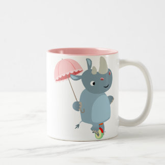 Tasse 2 Couleurs Rhino avec parapluie sur la moto Unicycle