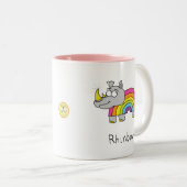 Tasse 2 Couleurs Rhino Rainbow Cute Kids (Devant droit)