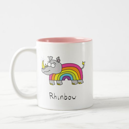 Tasse 2 Couleurs Rhino Rainbow Cute Kids (Gauche)