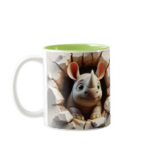 Rhinoceros Bébé Cute 3D Hot Cocoa Coffee Animaux