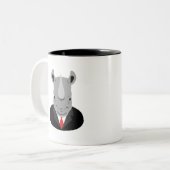 Tasse 2 Couleurs Rhinoceros tuxedo (Devant gauche)