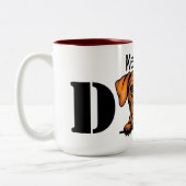 Tasse 2 Couleurs Rhodesian Ridgeback Peeking papa personnalisé (Gauche)