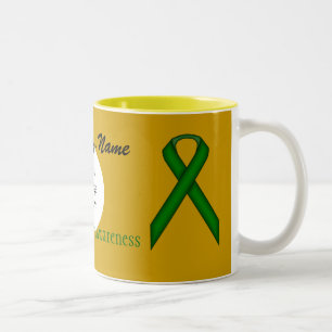 Tasse 2 Couleurs Ribbon Emerald Green Stand Tmpl par Kenneth Yoncic