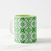 Tasse 2 Couleurs Riche modèle vert de Patrick (Devant gauche)