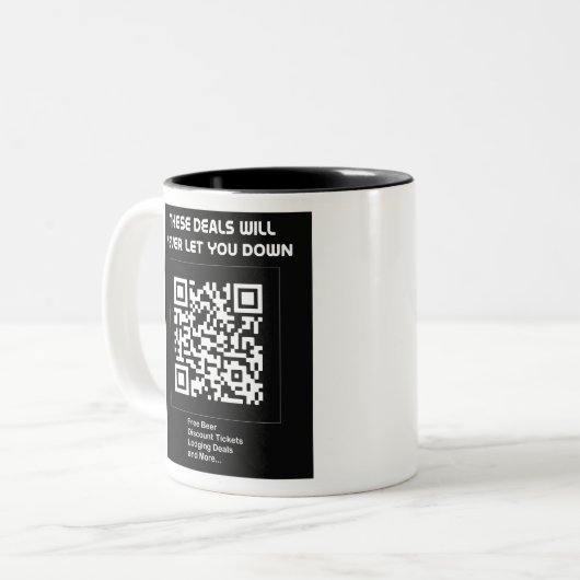 Tasse 2 Couleurs Rickroll QR code (Devant gauche)