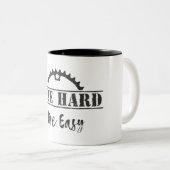 Tasse 2 Couleurs Ride Hard Live Easy Cyclisme (Devant droit)