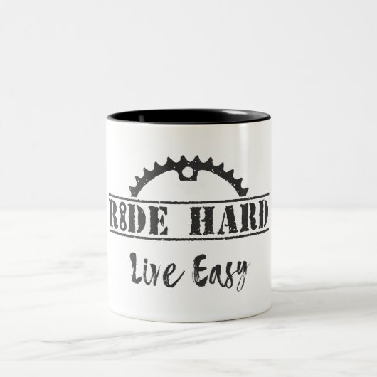 Tasse 2 Couleurs Ride Hard Live Easy Cyclisme (Centre)