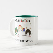 Tasse 2 Couleurs Rien n'aboutent Noël de bouledogue (Devant gauche)