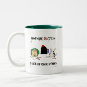 Tasse 2 Couleurs Rien n'aboutent Noël de cocker (Gauche)