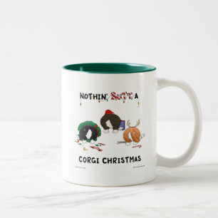Tasse 2 Couleurs Rien n'aboutent Noël de corgi