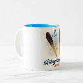 Tasse 2 Couleurs Riksgränsen Suède Ski de voyage art (Devant gauche)