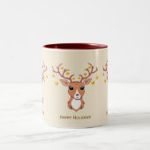 Tasse 2 Couleurs Rindeer de Noël orné de boules de Noël (Centre)
