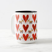 Tasse 2 Couleurs Rindeer et Coeurs (Devant gauche)
