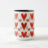 Tasse 2 Couleurs Rindeer et Coeurs (Centre)
