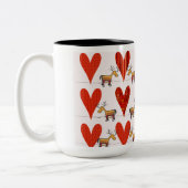 Tasse 2 Couleurs Rindeer et Coeurs (Gauche)