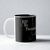 Tasse 2 Couleurs RIP 20s 30e anniversaire Noir et blanc