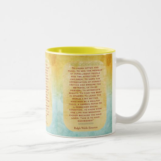 Tasse 2 Couleurs Rire souvent et beaucoup — Citation Emerson (Droit)