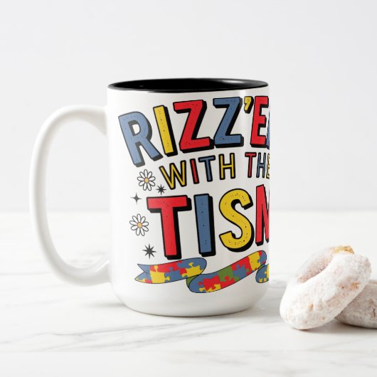 Tasse 2 Couleurs Rizz Em With The Tism Neurodiversity (Avec donut)