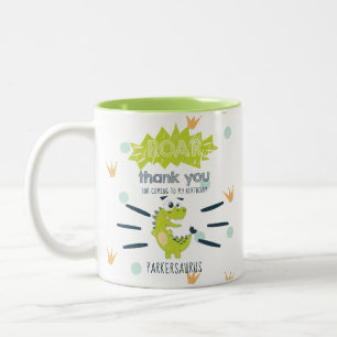 Tasse 2 Couleurs ROAR Green Dinosaur Anniversaire Favoriser Personn