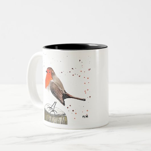Tasse 2 Couleurs Robin d'hiver (Devant gauche)