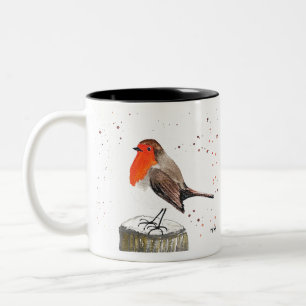 Tasse 2 Couleurs Robin d'hiver