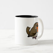 Tasse 2 Couleurs Robin européen (Devant droit)