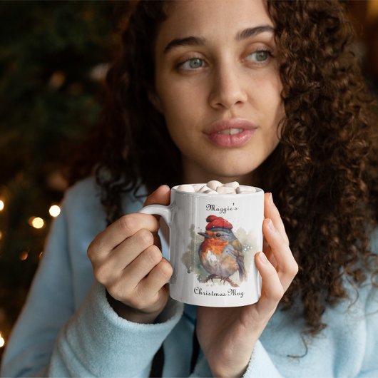 Tasse 2 Couleurs Robin Winter Delight, sur mesure