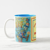 TASSE 2 COULEURS ROBOT 4 JUILLET FEU, STEAMPUNK DE FEU (Gauche)