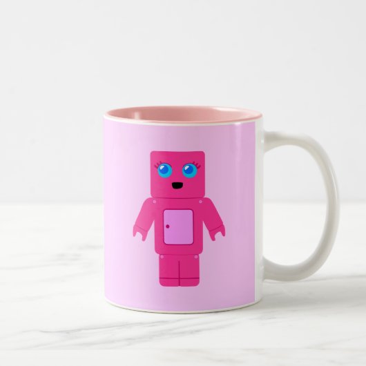 Tasse 2 Couleurs Robot rose (Droit)