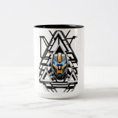 Tasse 2 Couleurs robot transformateur face à l'intérieur d'un trian (Centre)