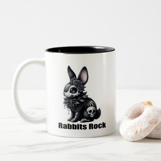Tasse 2 Couleurs Rock lapin (Avec donut)
