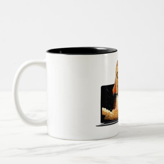 Tasse 2 Couleurs Rocket Launch Laptop Startup Entrepreneur Online B (Gauche)