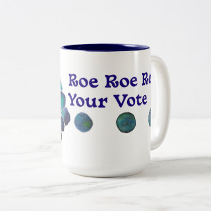Tasse 2 Couleurs Roe Roe Roe Votre vote Blue Watercolor Rose