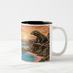 Tasse 2 Couleurs Roi Dragon de Komodo de l'Île