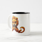 Tasse 2 Couleurs roi lion mignon (Devant gauche)