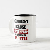 Tasse 2 Couleurs Roman de super-héros comptable (Devant gauche)
