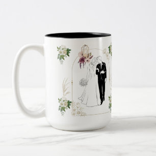 Tasse 2 Couleurs Romance en fleurs noir & blanc
