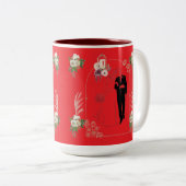 Tasse 2 Couleurs Romance en fleurs rouge vif (Devant droit)