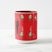 Tasse 2 Couleurs Romance en fleurs rouge vif (Centre)