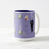 Tasse 2 Couleurs Romance en fleurs violet clair (Devant droit)