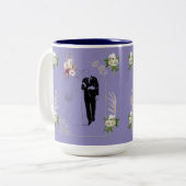 Tasse 2 Couleurs Romance en fleurs violet clair (Devant gauche)